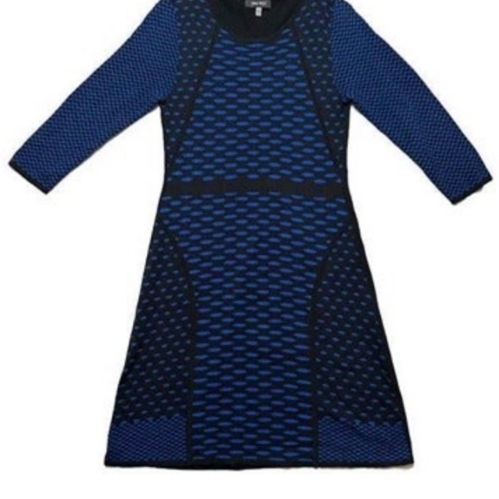 Nine West Sweater Dress Royal Blue and Black Size Medium